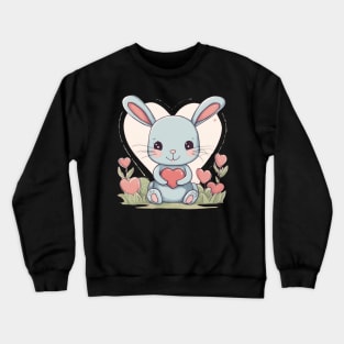 Sweet Bunny, Heart Crewneck Sweatshirt